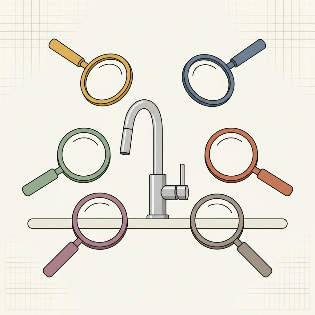 A central product design surrounded by multiple Design For X inspection lenses
