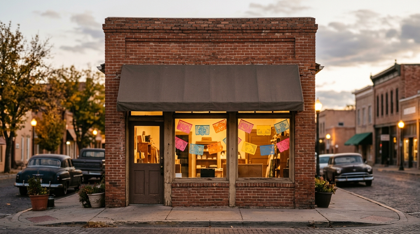 The small Jeny's Tacos storefront on Historic Main Street in Kendallville